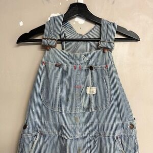 Vintage Big Mac Hickory Striped Denim Overalls Mens 35x31.5 Blue White 60s 70s